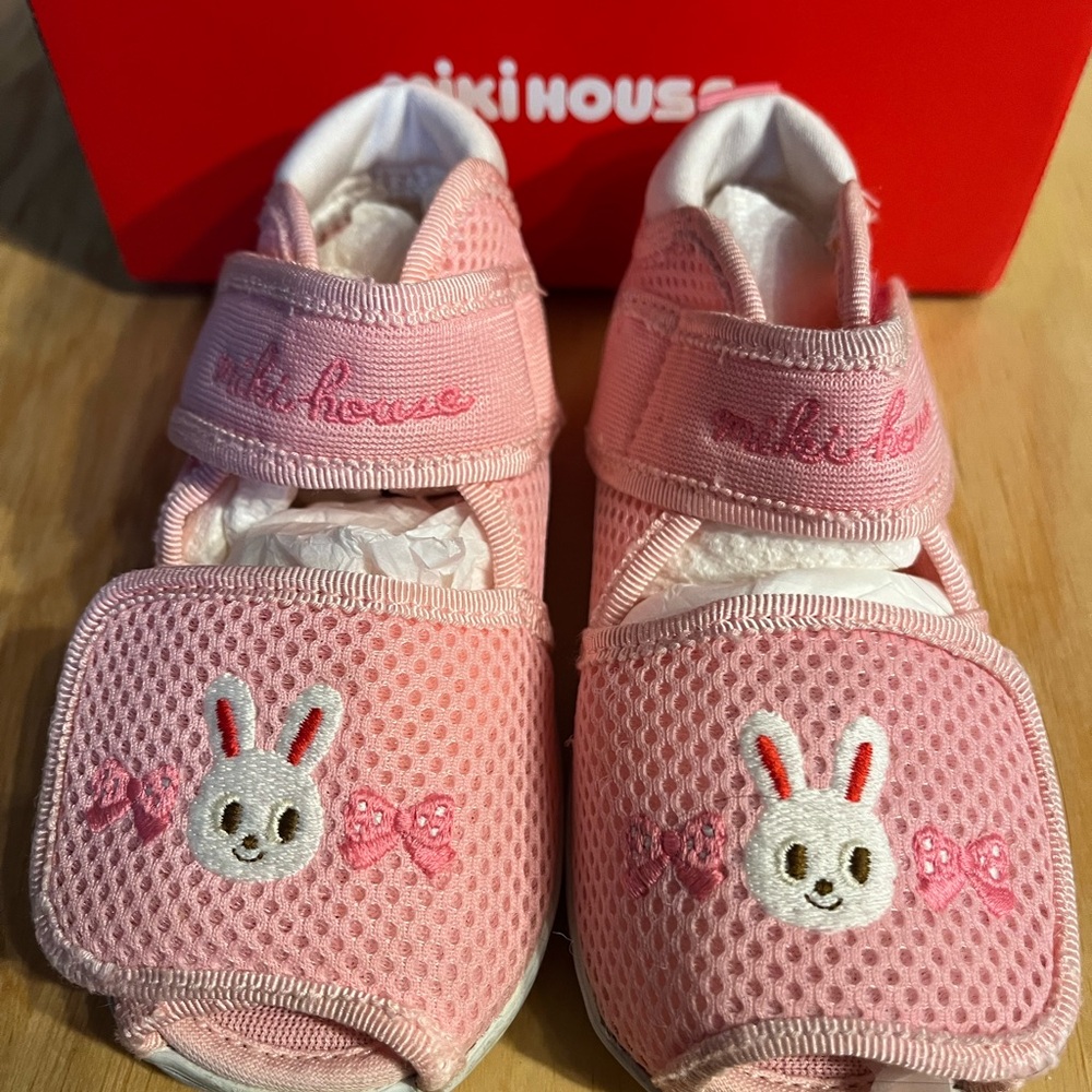 Miki House Pink Bunny Kids Sandals